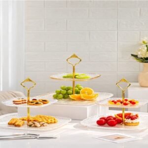 شيالة حلويات 2 دور زجاج عسلى