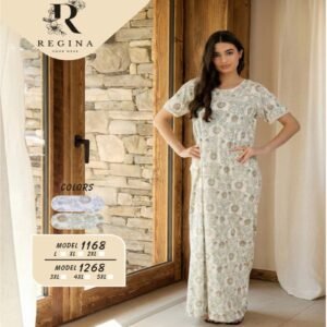 جلابيه حريمى ريجينا نص كم حوض دانتيل  L-2X