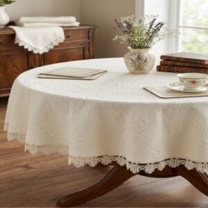 مفرش سفره شانيل مدور 1.5 متر
