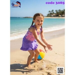 ميامى مايوه بناتى ليكرا مطبوع 3085 م4