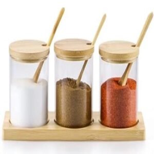 طقم توابل زجاج بمعلقه 1*3